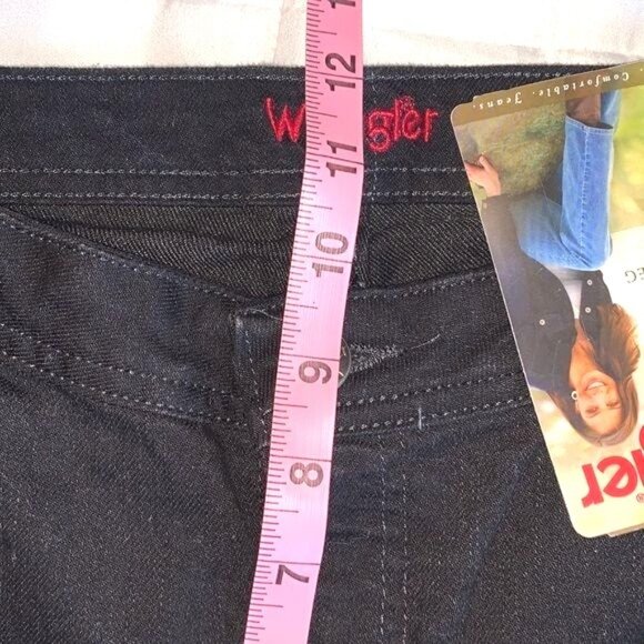 Wrangler Womens Black Straight-Leg Jeans Size 12M Stretch Cotton Blend Denim - Picture 8 of 12